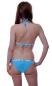 Mobile Preview: Sexy Neckholder Bikini Set Push Up Bandeau Bügel gepolsterter Swimwear hellblau light blue zum Binden mit Anker Brosche