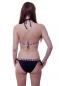 Preview: Sexy Neckholder Bikini Set Push Up Bandeau Bügel gepolsterter Swimwear schwarz black zum Binden mit Anker Brosche