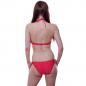 Preview: Sexy Neckholder Bikini Set Push Up Bandeau rot mit weißen Pünktchen Punkten Bügel gepolsterter Swimwear zum Binden
