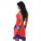Preview: sexy GoGo Kleid Minikleid Latinakleid Sommerkleid Latino JELA LONDON 34 / 36 apricot / blau