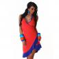 Preview: sexy GoGo Kleid Minikleid Latinakleid Sommerkleid Latino JELA LONDON 34 / 36 apricot / blau