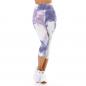 Mobile Preview: Sexy 3/4 Sportleggings Push-Up Leggings Fitnesshose Sporthose Yogahose multicolor lila