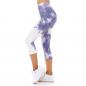 Mobile Preview: Sexy 3/4 Sportleggings Push-Up Leggings Fitnesshose Sporthose Yogahose multicolor lila