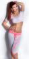 Preview: Trendy KouCla Capris mit Schriftzug Sexy Fitnesshose Sporthose Yogahose weiß pink