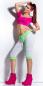 Preview: Trendy KouCla Capris mit Schriftzug Sexy Fitnesshose Sporthose Yogahose weiß grün