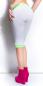 Preview: Trendy KouCla Capris mit Schriftzug Sexy Fitnesshose Sporthose Yogahose weiß grün