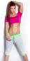 Preview: Trendy KouCla Capris mit Schriftzug Sexy Fitnesshose Sporthose Yogahose weiß grün