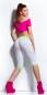 Preview: Trendy KouCla Capris mit Schriftzug Sexy Fitnesshose Sporthose Yogahose weiß grün