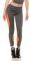 Mobile Preview: Trendy Work Out Leggings Jogginghose Freizeit Sporthose Trainings Hose grau neon orange