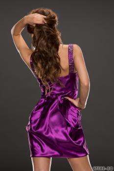 sexy Kleid Minikleid Abendkleid Partykleid mit Pailletten lila 34 36 S
