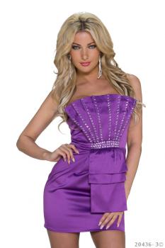 sexy Kleid Minikleid Abendkleid Partykleid mit Pailletten 34 36 S lila