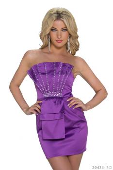 sexy Kleid Minikleid Abendkleid Partykleid mit Pailletten 34 36 S lila