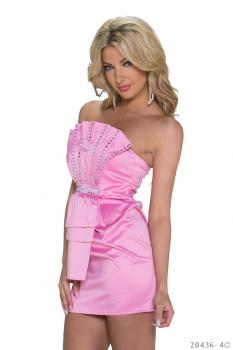 sexy Kleid Minikleid Abendkleid Partykleid mit Pailletten 34 36 S rosa