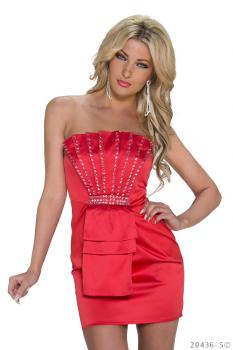 sexy Kleid Minikleid Abendkleid Partykleid mit Pailletten 34 36 S rot