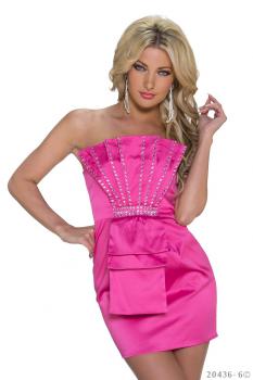 sexy Kleid Minikleid Abendkleid Partykleid mit Pailletten 34 36 S pink