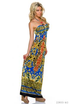 36 38 S M sexy Kleid Partykleid Sommerkleid Strandkleid Neckholder-Maxikleid blau / rot 36 38 S M