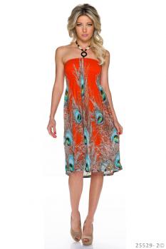 36 38 S M sexy Kleid Partykleid Sommerkleid Strandkleid Neckholder-Minikleid multicolor/orange 36 38 S M