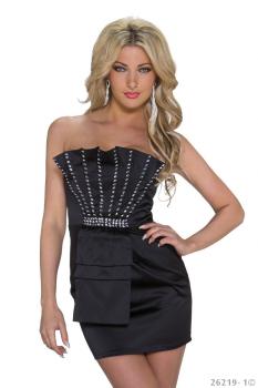 sexy Kleid Minikleid Abendkleid Partykleid mit Pailletten 34 36 S schwarz