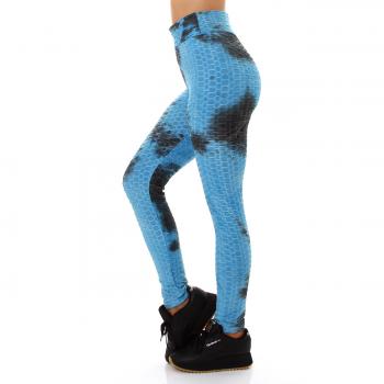 Sexy Sportleggings Push-Up Leggings Fitnesshose Sporthose Yogahose blau