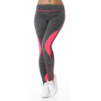 36 / S Leggings Fitnesshose Sporthose Yogahose Neon Pink 36 / S