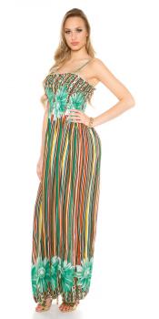 Trendy Maxikleid mit Blumenprint & Muster sexy Kleid grün 34 36