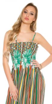 Trendy Maxikleid mit Blumenprint & Muster sexy Kleid grün 34 36