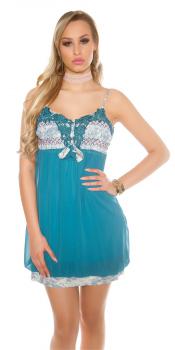 Sexy Träger Minikleid im Babydoll Look 36 38 S M SAPPHIRE