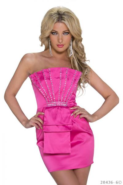 sexy Kleid Minikleid Abendkleid Partykleid mit Pailletten 34 36 S pink