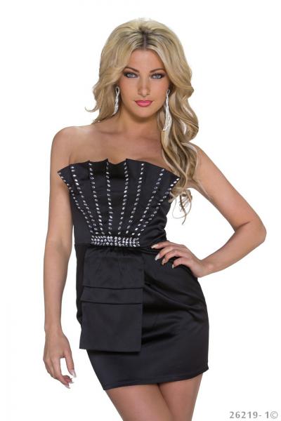 sexy Kleid Minikleid Abendkleid Partykleid mit Pailletten 34 36 S schwarz