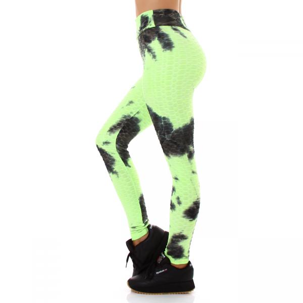 Sexy Sportleggings Push-Up Leggings Fitnesshose Sporthose Yogahose Neon grün