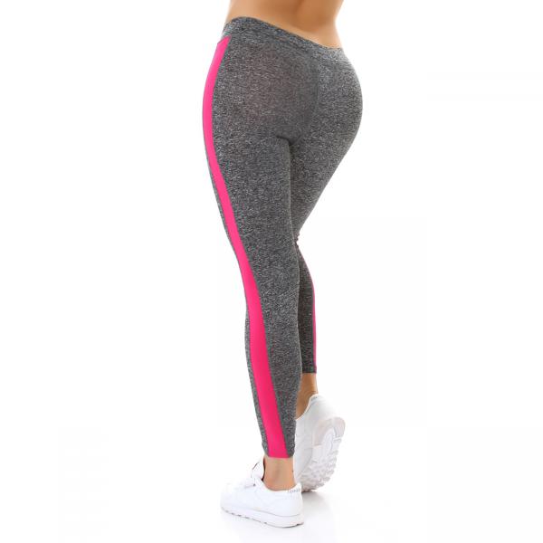 36 / S Leggings Fitnesshose Sporthose Yogahose grau pink 36 / S