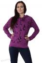 Sexy Damen Sweatjacke Hoodies ZIP Print Edel Jacke Hase Hasi Punkte  lila violett 38