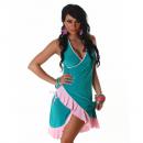 sexy GoGo Kleid Minikleid Latinakleid Sommerkleid Latino JELA LONDON 34 / 36 grün / rosa