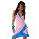 sexy GoGo Kleid Minikleid Latinakleid Sommerkleid Latino JELA LONDON 34 / 36 rosa / blau