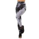 Sexy Sportleggings Push-Up Leggings Fitnesshose Sporthose Yogahose grau