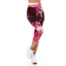 Sexy 3/4 Sportleggings Push-Up Leggings Fitnesshose Sporthose Yogahose multicolor Pink