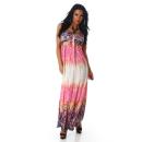 36 / 38 sexy Kleid Partykleid Sommerkleid Strandkleid Maxikleid multicolor / pink